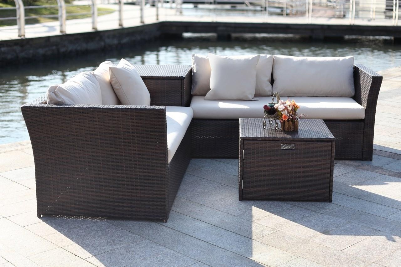 Welch Outdoor Living Sectional Set With Storage - Brown/Beige - Arlo Home - Image 3