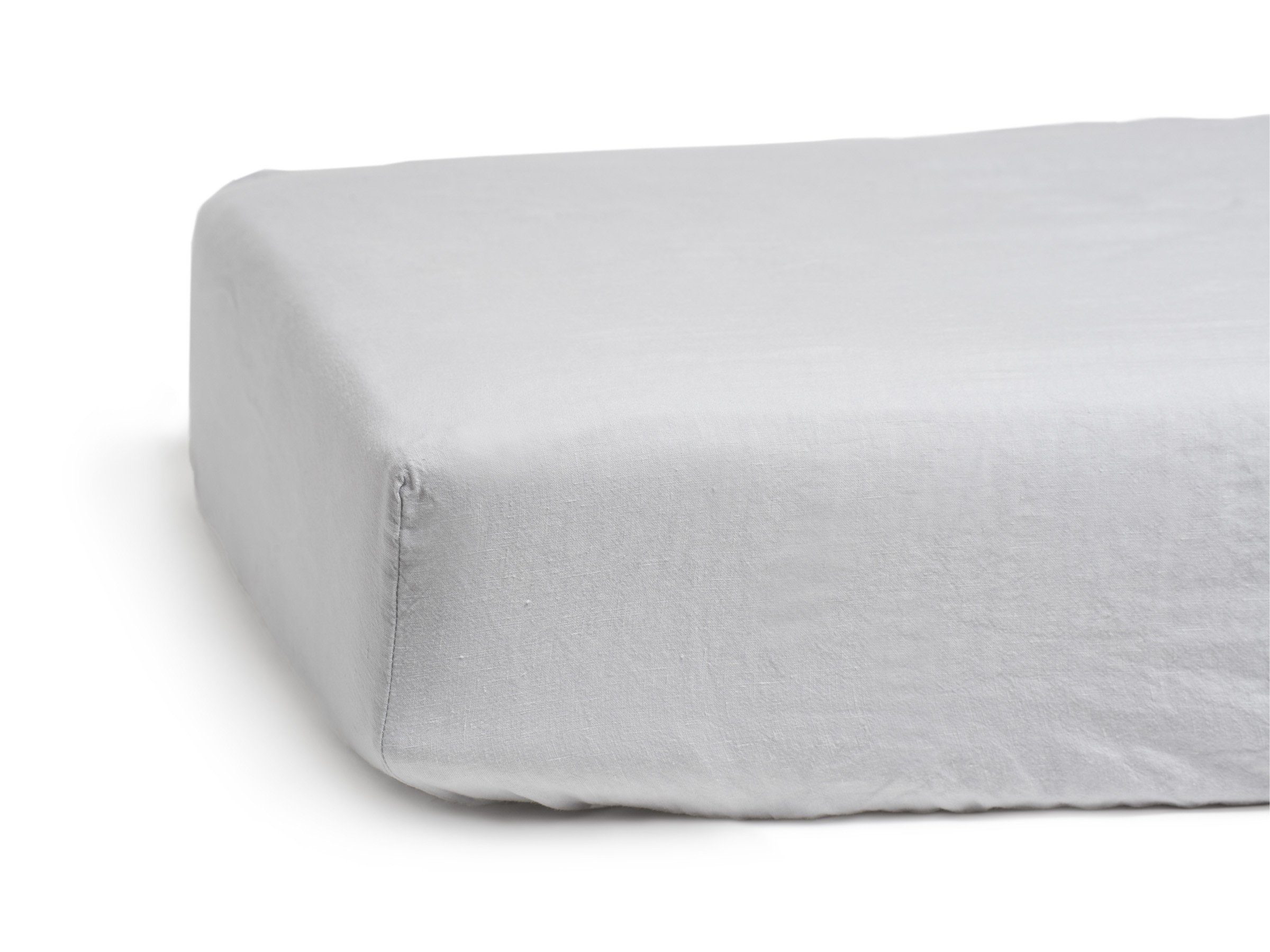 Linen Crib Sheet, Fog - Image 0