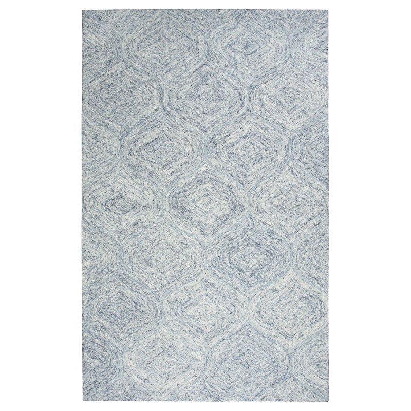 Gracie Oaks Pershing Hand-Tufted Wool Blue Area Rug - 5'x8' - Image 0
