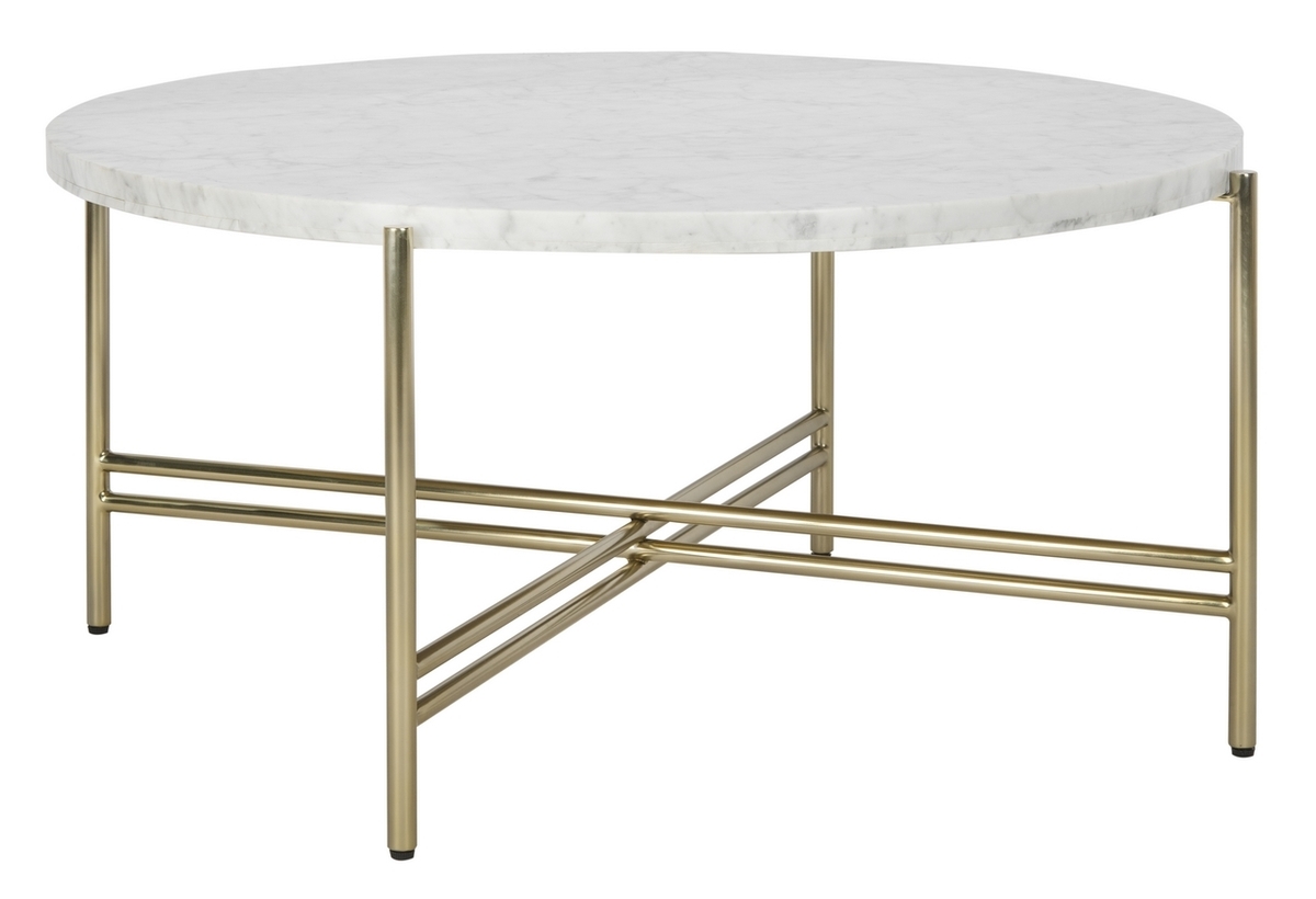Cassie Cocktail Table - White Marble/Brass - Arlo Home - Image 2