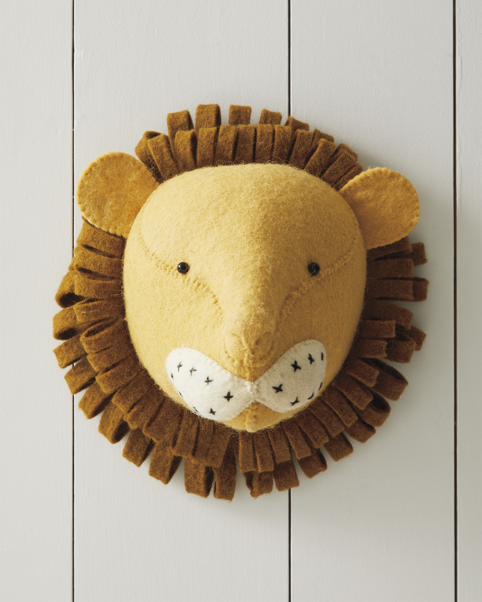 Felted Wool Wall Animal – Lion - Image 0