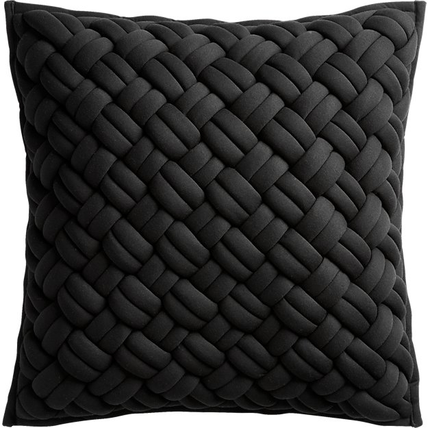 "20"" Jersey Black InterKnit Pillow with Down-Alternative Insert" - Image 1