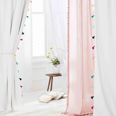 Tassel Blackout Curtain, 96", Rainbow Multi (set of 2) - Image 2