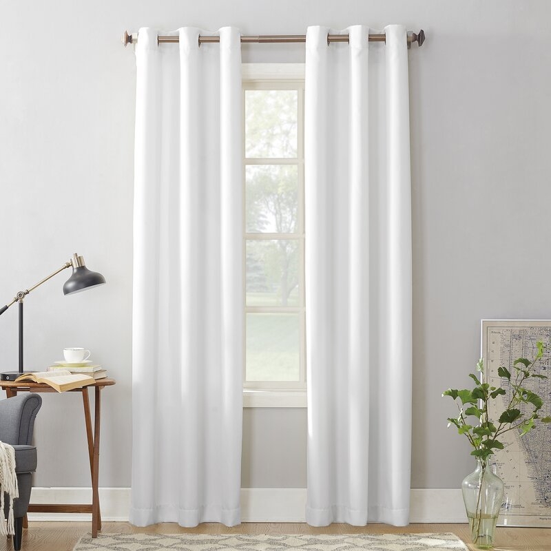 Matson Solid Semi-Sheer Grommet Single Curtain Panel - Image 0