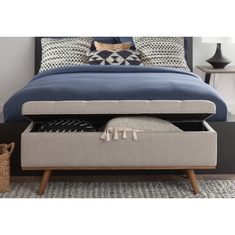 Davina Upholstered Flip Top Storage Bench - Image 3