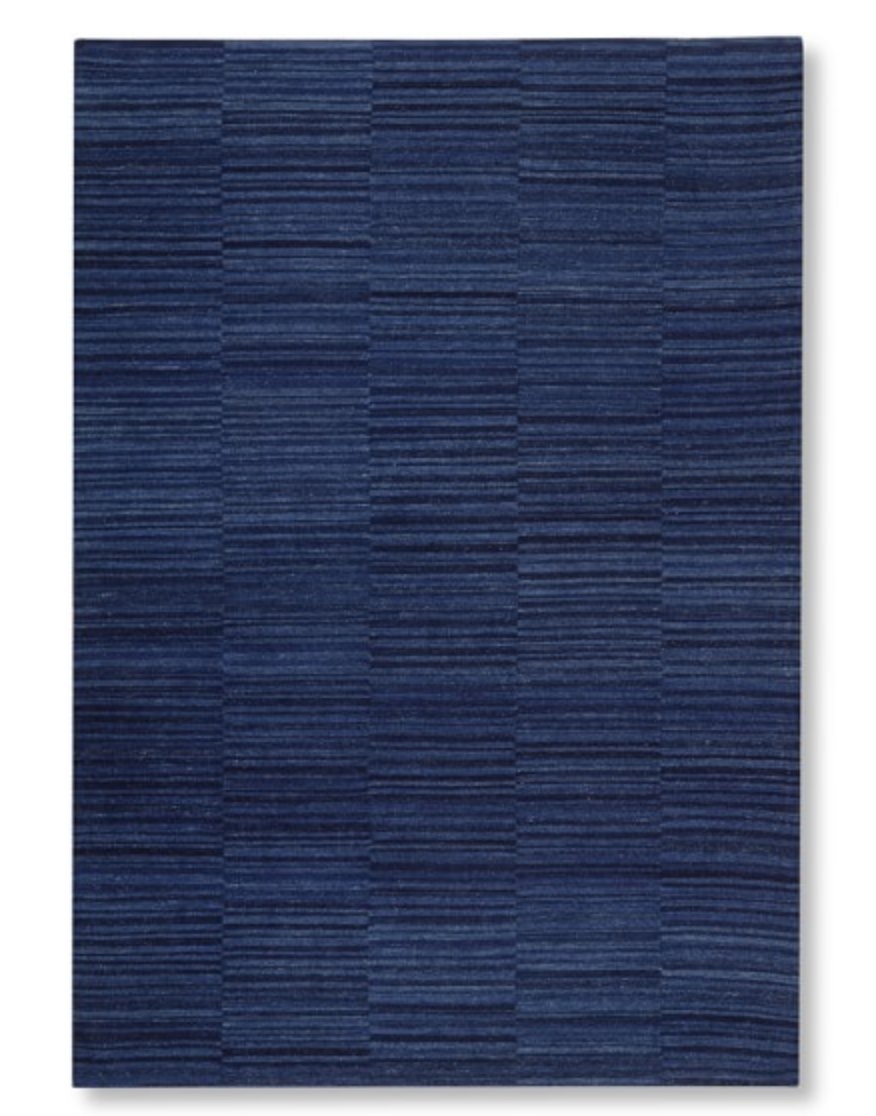 Hand-Woven Melange Wool Rug, 8x10', Blue - Image 0