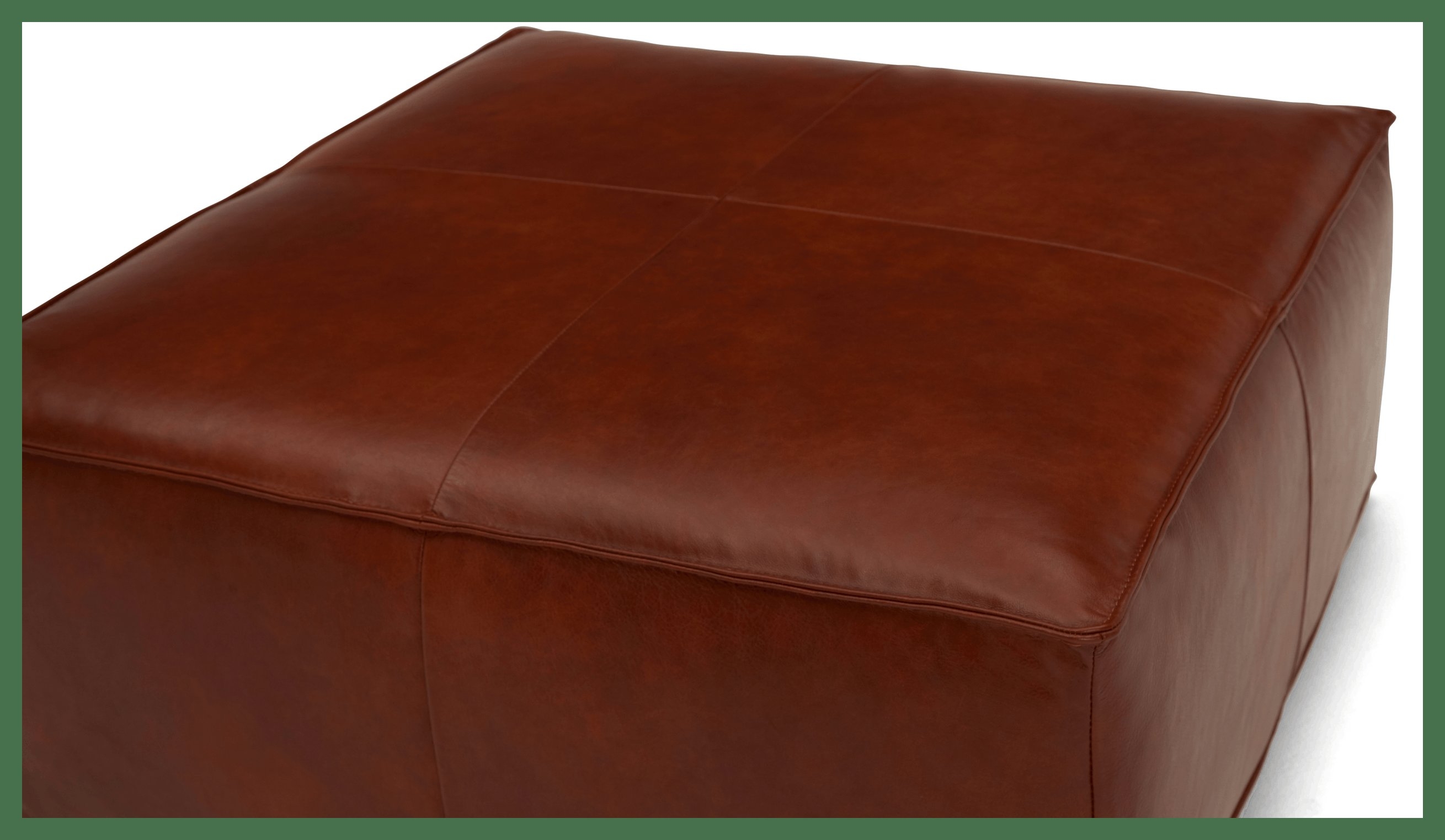Lyle Mid Century Modern Leather Ottoman - Olympia Camel - Image 3
