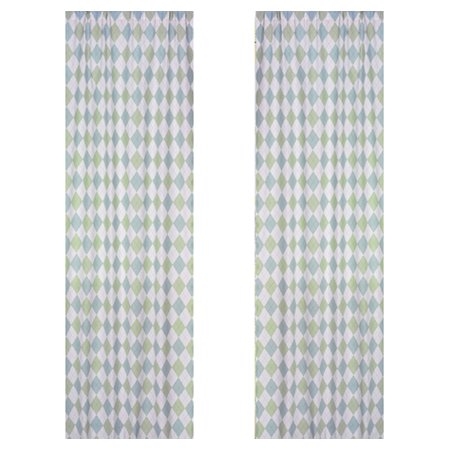 Argyle Geometric Semi-Sheer Rod Pocket Curtain Panels - Image 0