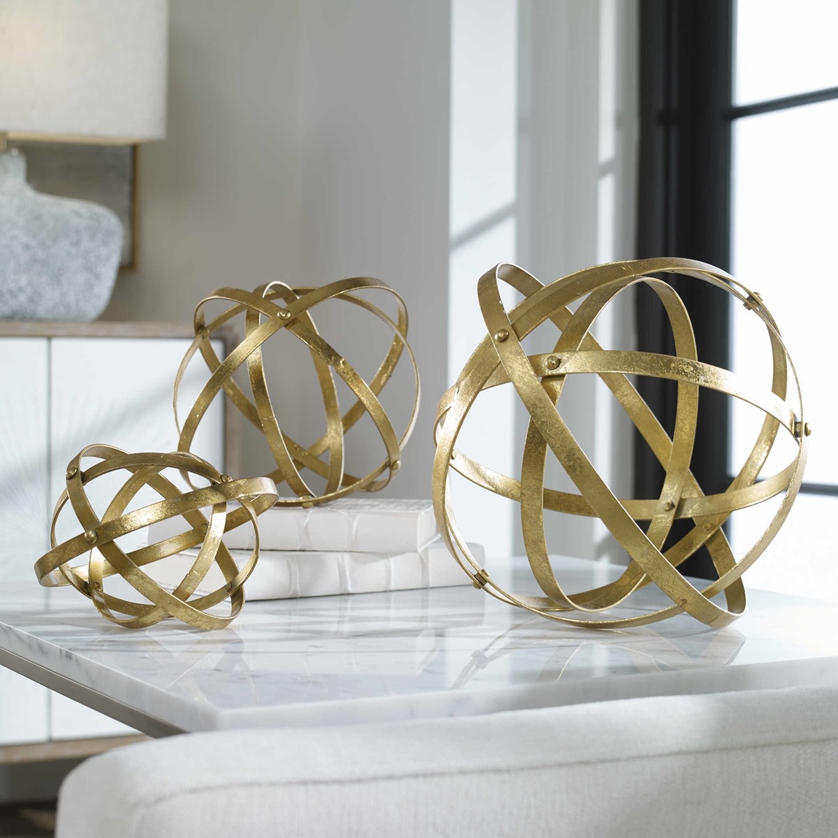 Acelet Gold Spheres, Set of 3 - Image 3