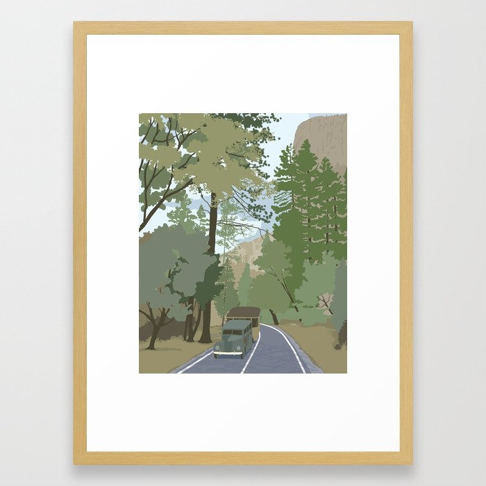 Yosemite National Park Framed Art Print - 20"x26", Conservation Natural Frame - Image 0