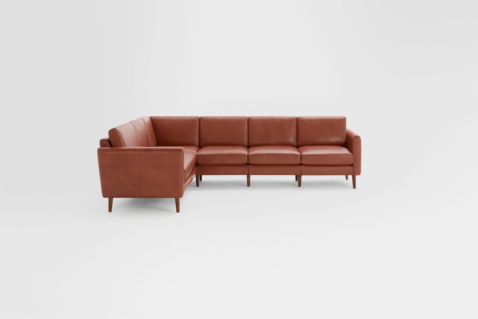 Nomad Leather 6-Seat Corner Sectional // Chestnut-Walnut - Image 1