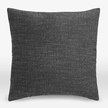 Upholstery Fabric Pillow Cover, 26"x26" Square, Heathered Tweed, Charcoal - Image 3