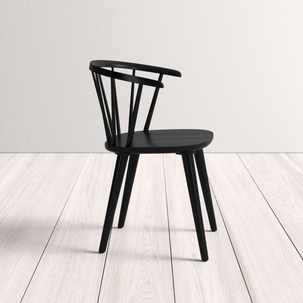 Ginny Solid Wood Dining Chair in Black (Set of 2) - Image 4