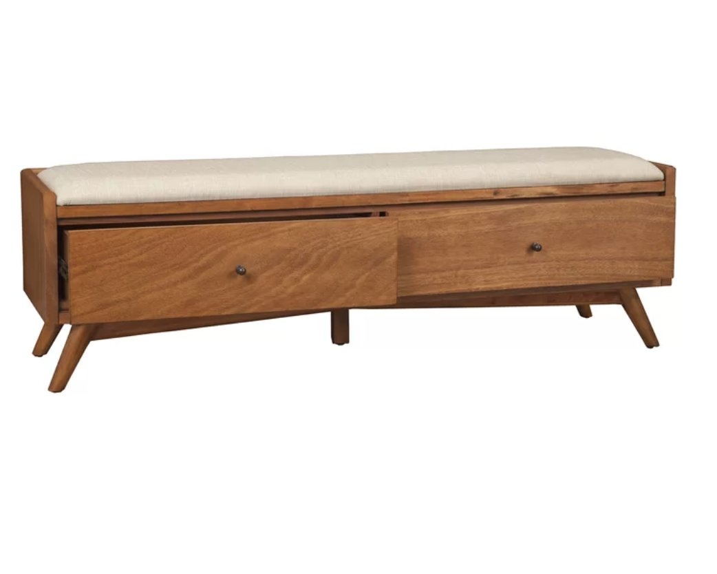 Williams Upholstered Wood Drawer Storage Bench - Image 1