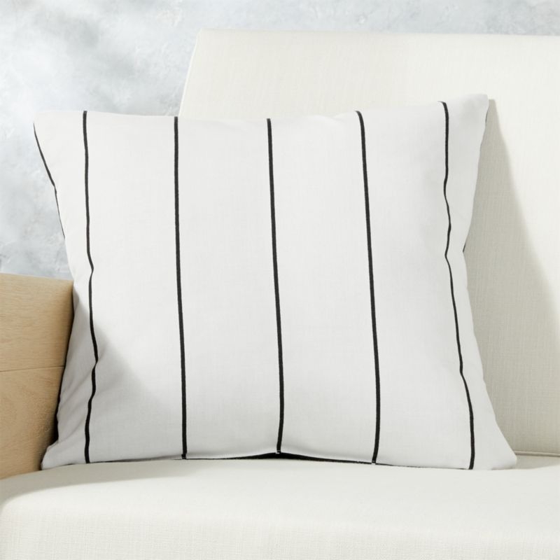 20" Pinstripe Reversible Jacquard Outdoor Pillow - Image 6