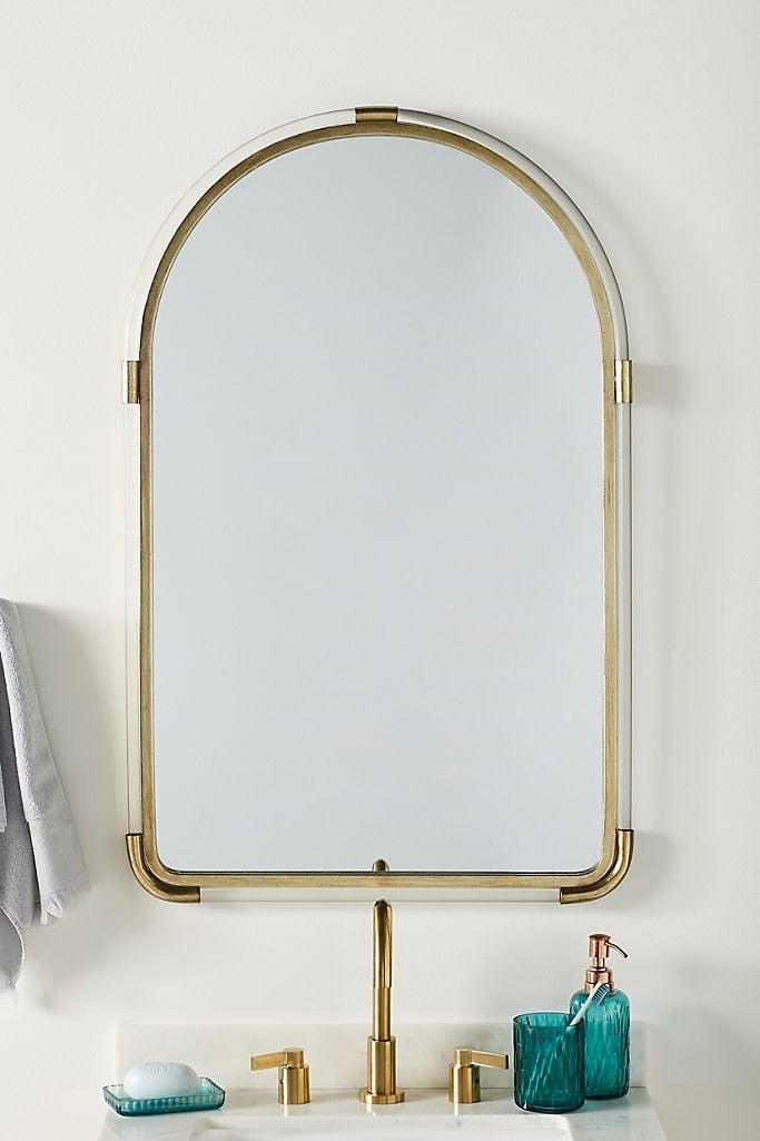 Joan Lucite and Brass Arched Mirror - Image 0