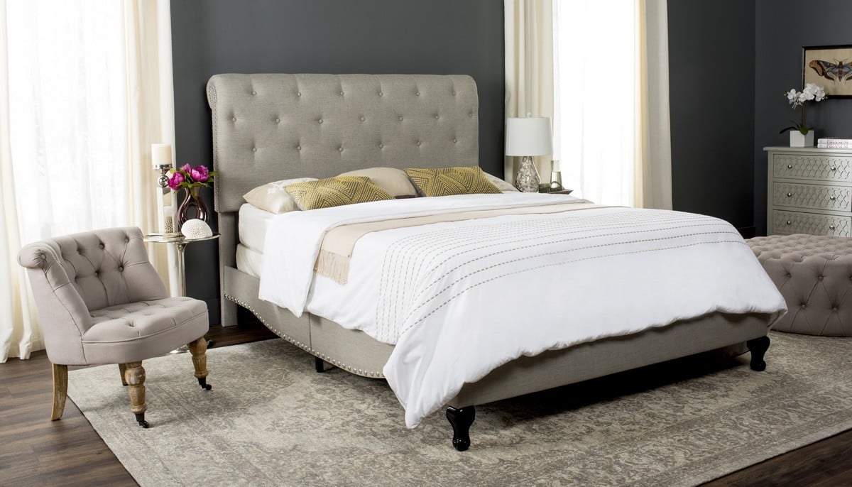 Hathaway Bed - Light Grey - Queen - Safavieh - Image 2