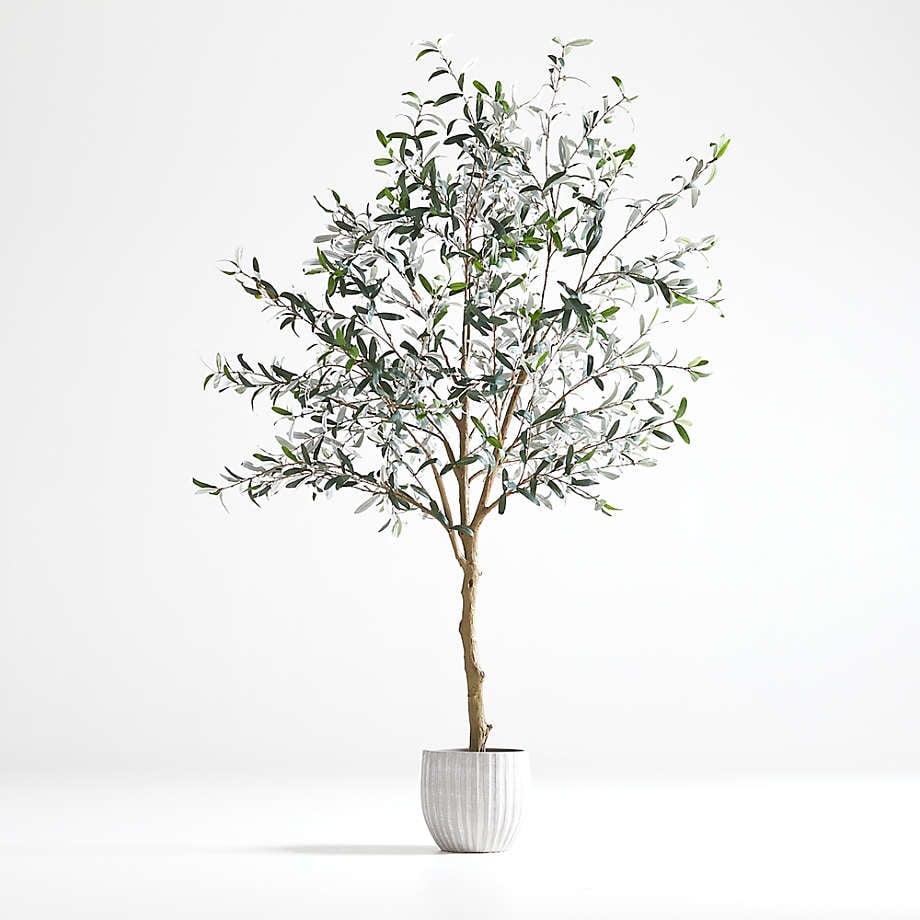 Potted Faux Olive Tree, 7' - Image 1