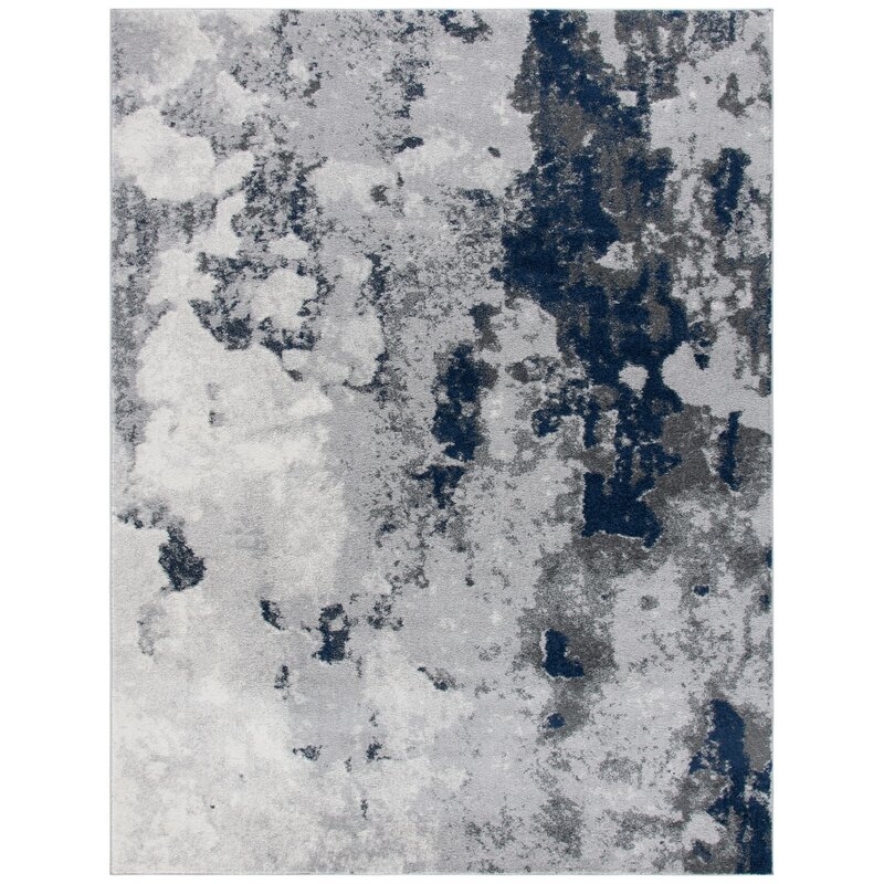 Brittain Abstract Navy/Gray Area Rug - Image 0