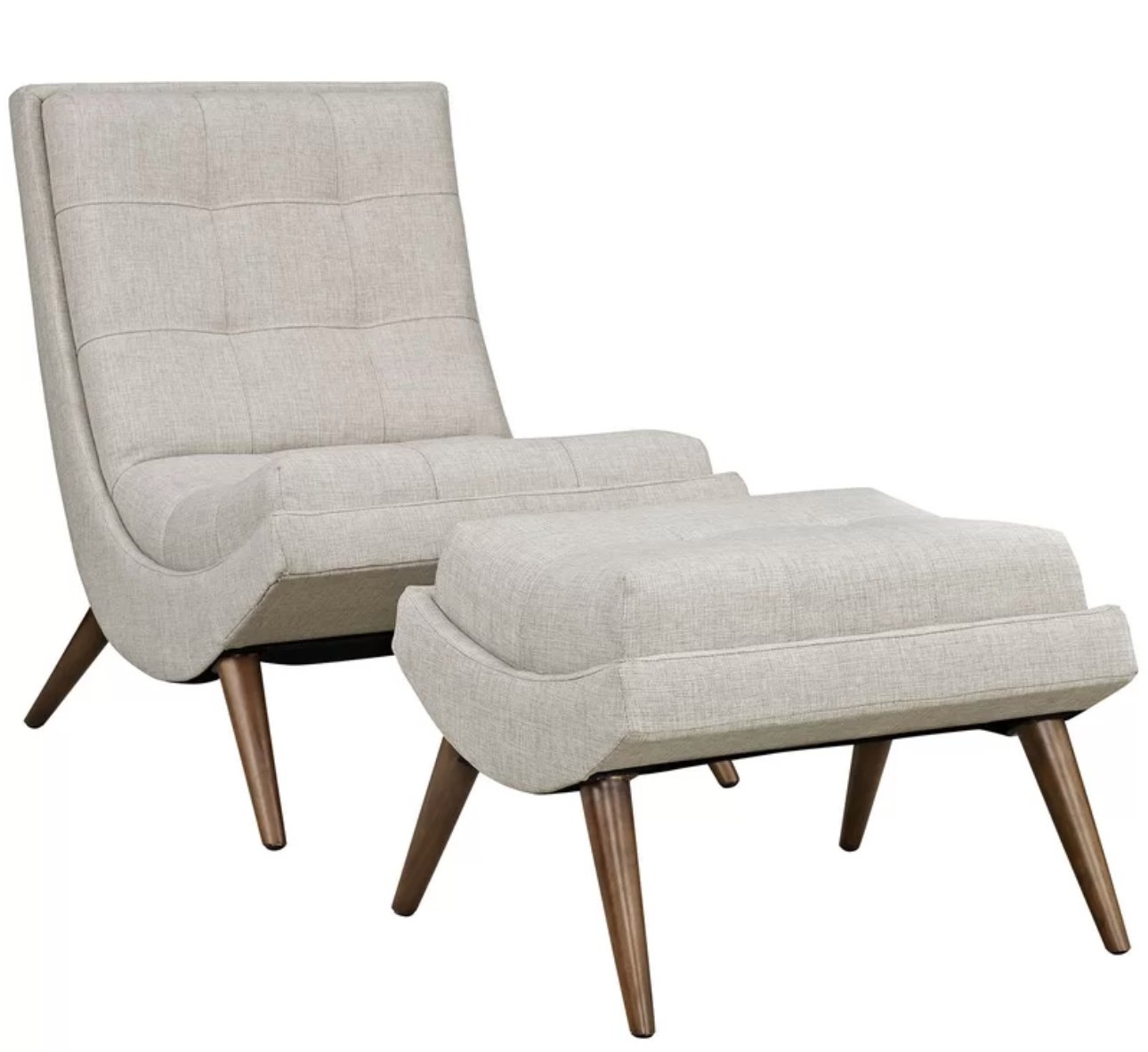 Bingaman Lounge Chair with Ottoman- Sand - Image 0