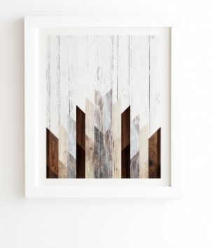 GEO WOOD 3 Framed Wall Art -11'x14' - Basic white frame - Image 2