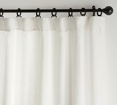 Classic Belgian Flax Linen Curtain, Classic Ivory 50 x 84", - Image 0
