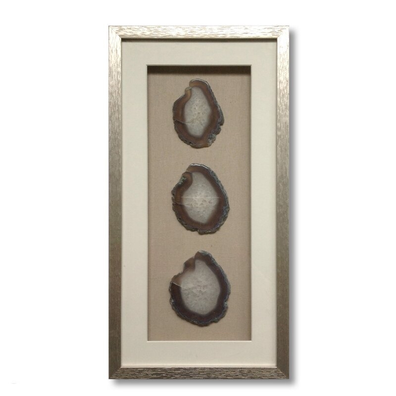3 Agate Wall Décor with Silver Frame - Image 0