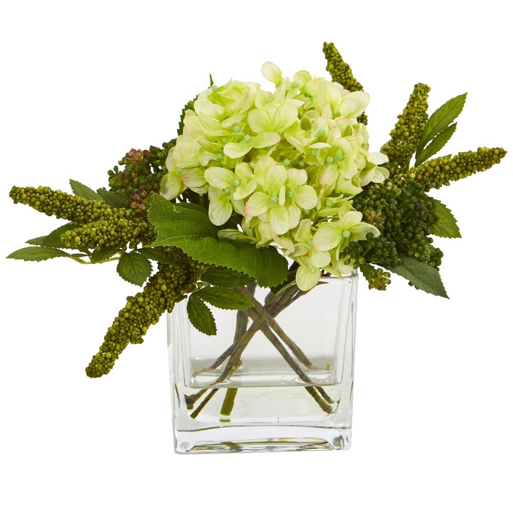 Hydrangea Artificial Arrangement in Vase (Set of 2) - Image 0