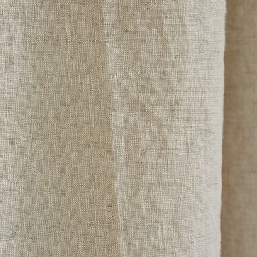 Belgian Flax Linen Curtain, Set of 2, Natural, 48"x96" - UNLINED - Image 3