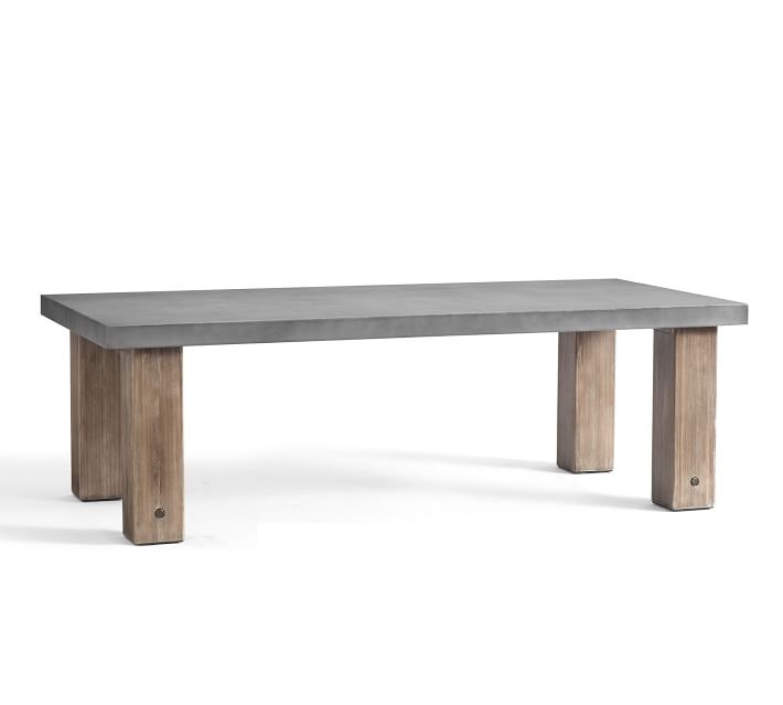 Abbott Chunky Leg 96" Dining Table, Gray - Image 0