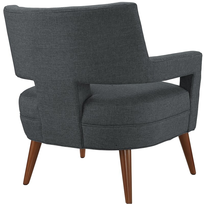 31" Wide Tufted Polyester Armchair, Gray - Image 1