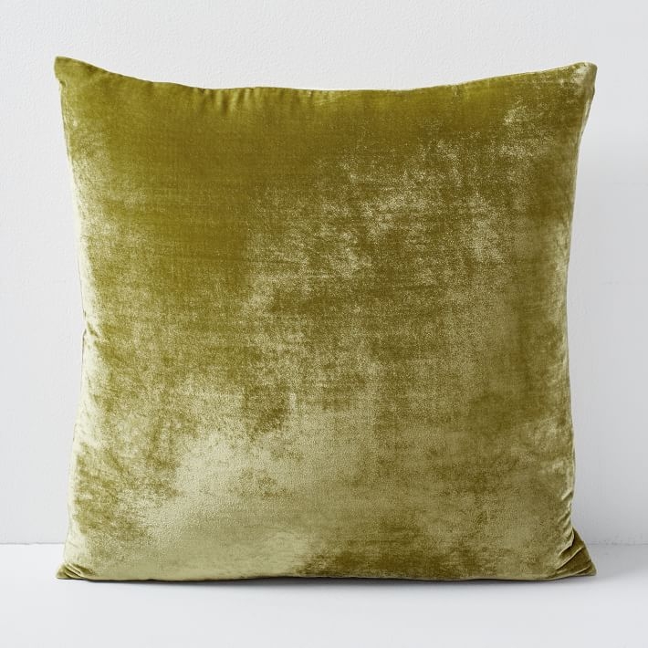 Lush Velvet Pillow Cover, Wasabi, 20"x20", Set of 2 - Image 0