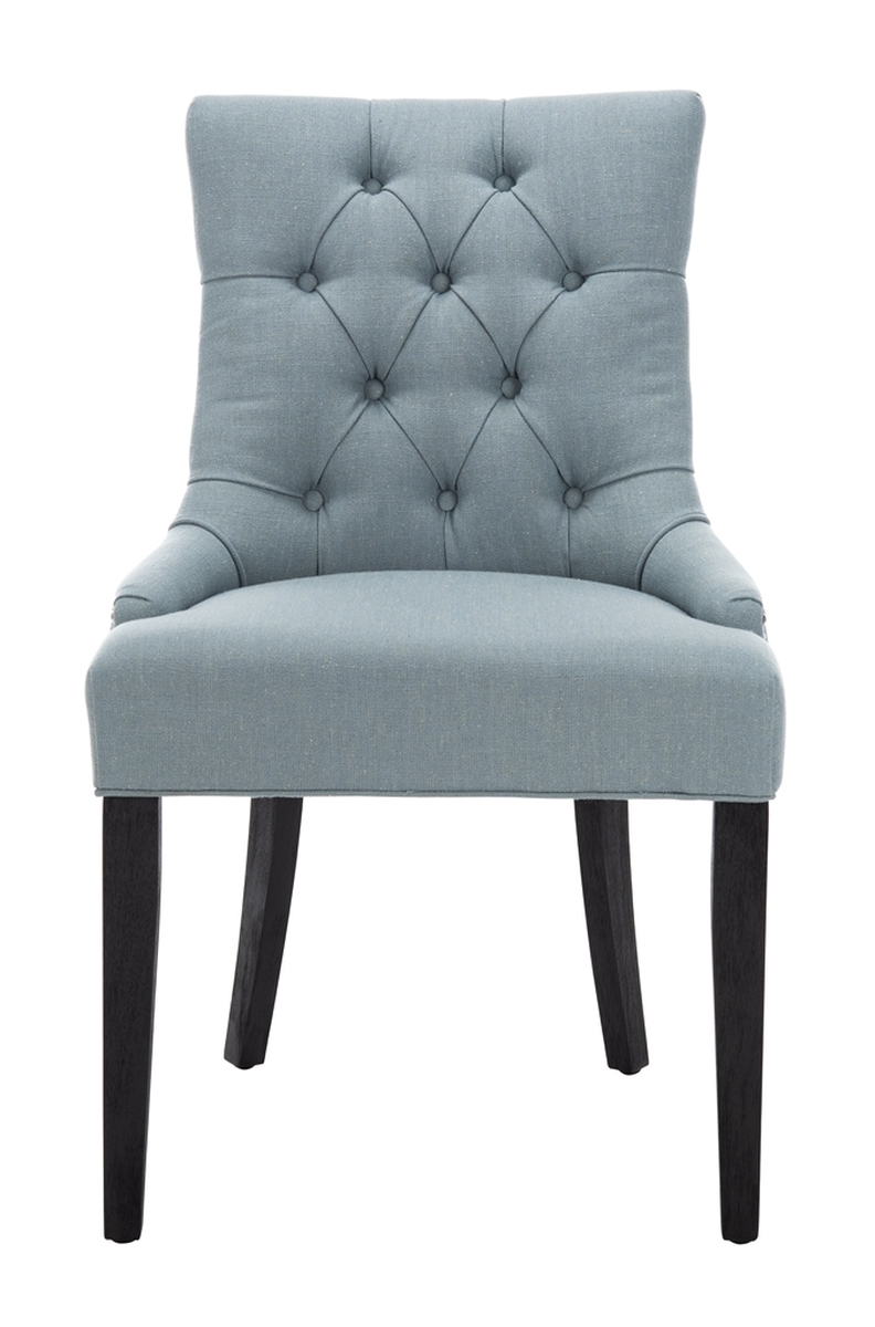 Abby 19''H Side Chairs (Set Of 2) - Silver Nail Heads - Sky Blue/Espresso - Arlo Home - Image 2