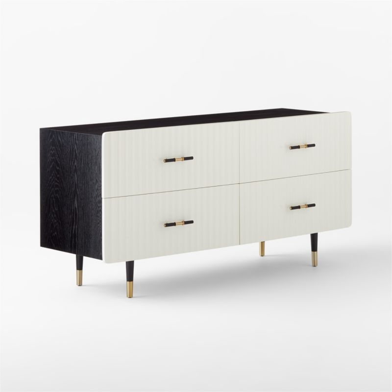 Crimped White Low Dresser - Image 2