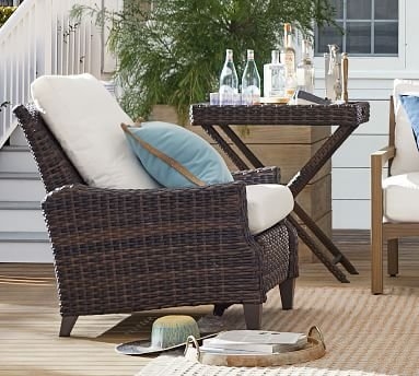 Abrego All-Weather Wicker Tray Accent Table - Image 3