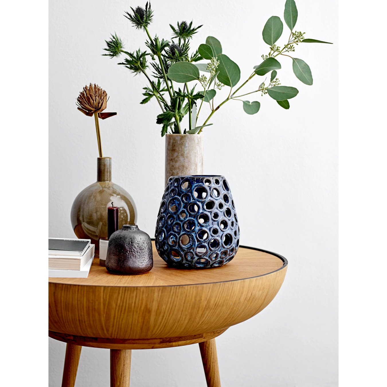 3 Piece Black Terracotta Table Vase Set (Set of 3) - Image 1