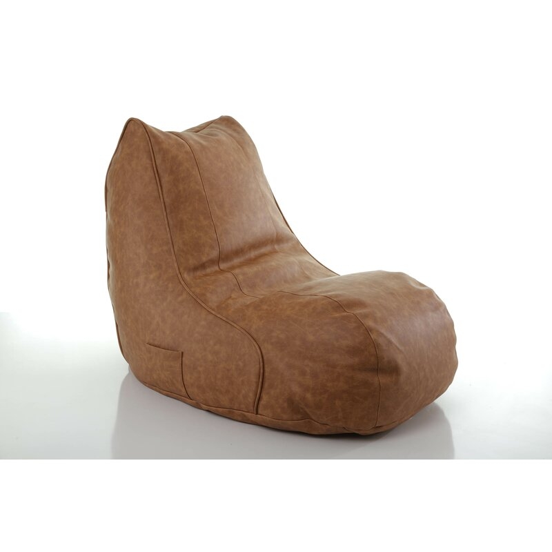 Small Faux Leather Bean Bag Chair & Lounger - Image 1