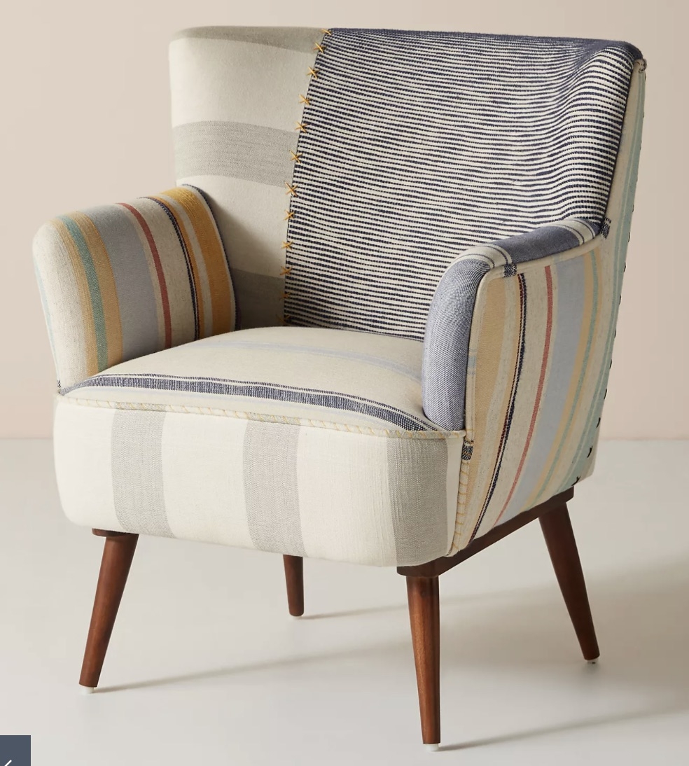 Striped Petite Accent Chair - Image 0