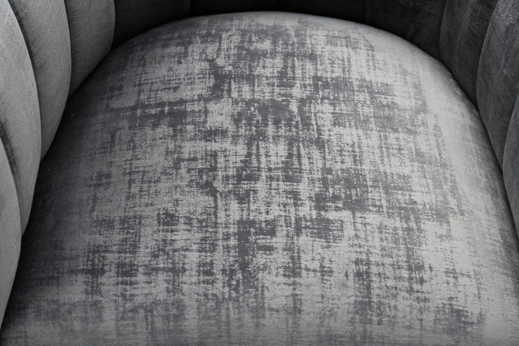Magnolia  Slub Grey Chair with Silver Base - Image 3