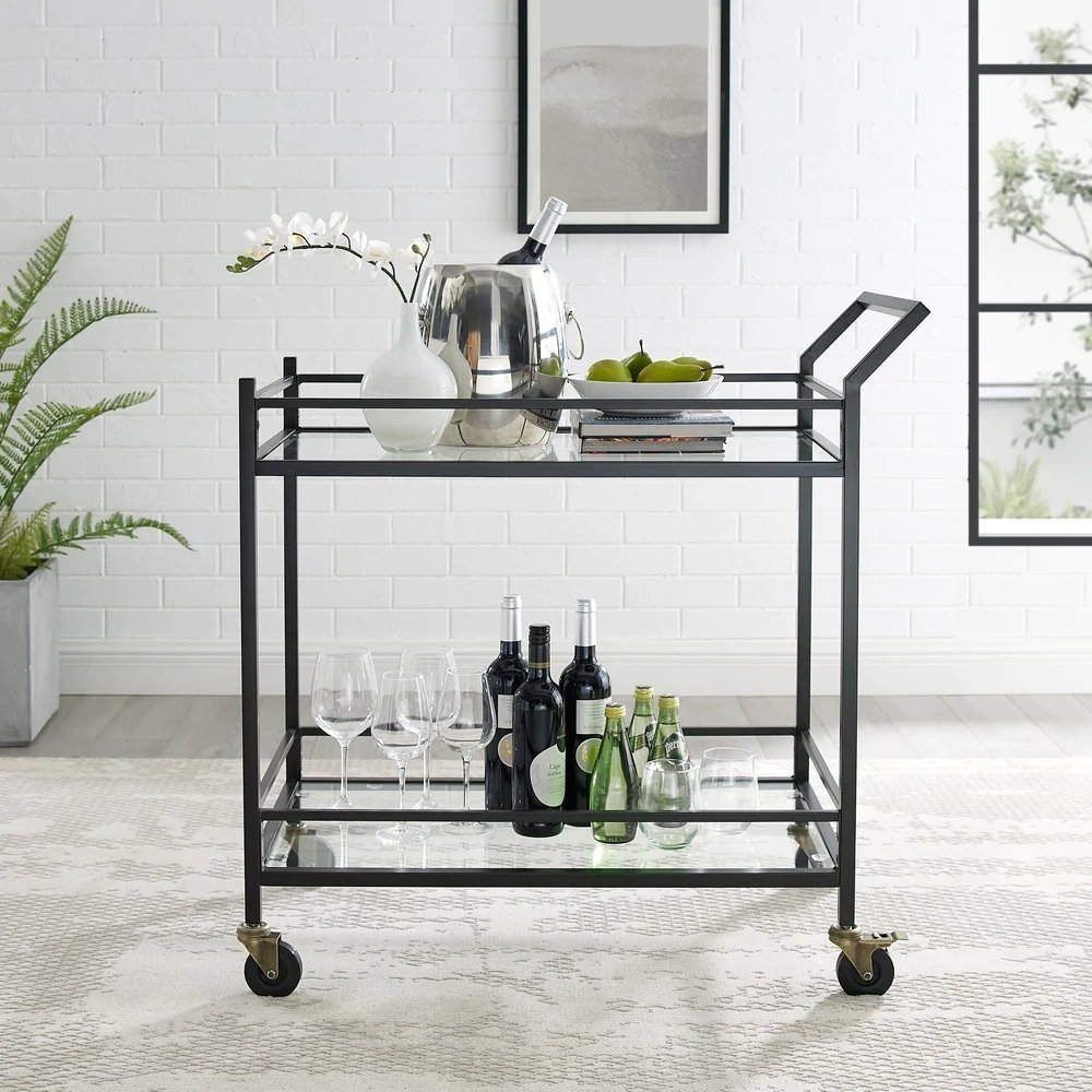 Silver Orchid Grifith Oil-Rubbed Bronze Bar Cart - Image 0