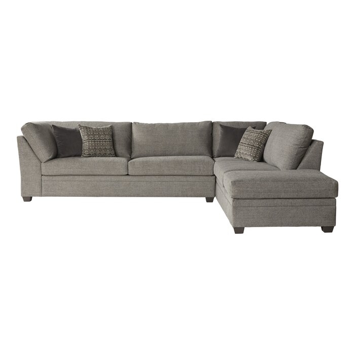 Perrault 128" Wide Sofa & Chaise - Cement - Left Hand Facing - Image 1