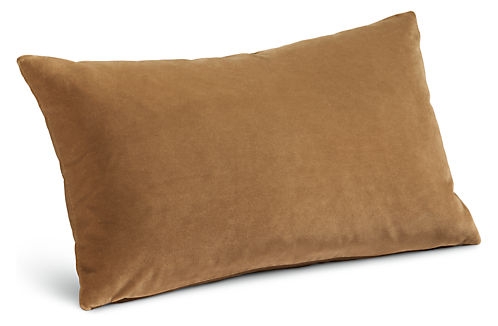 Camel Velvet Lumbar Pillow - Image 0