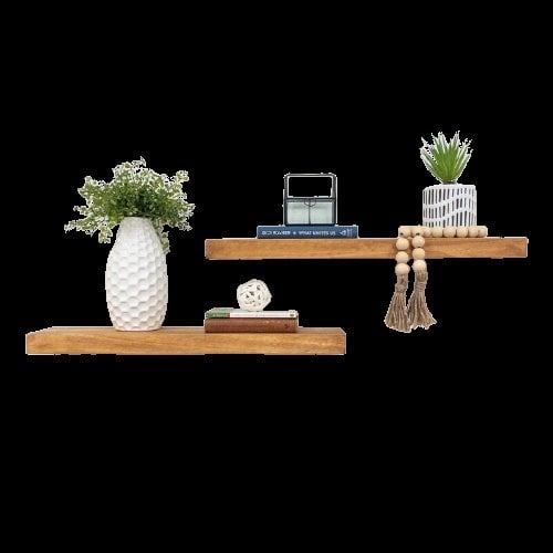 Evonne 2 Piece Pine Solid Wood Floating Shelf (Set of 2) - Image 0