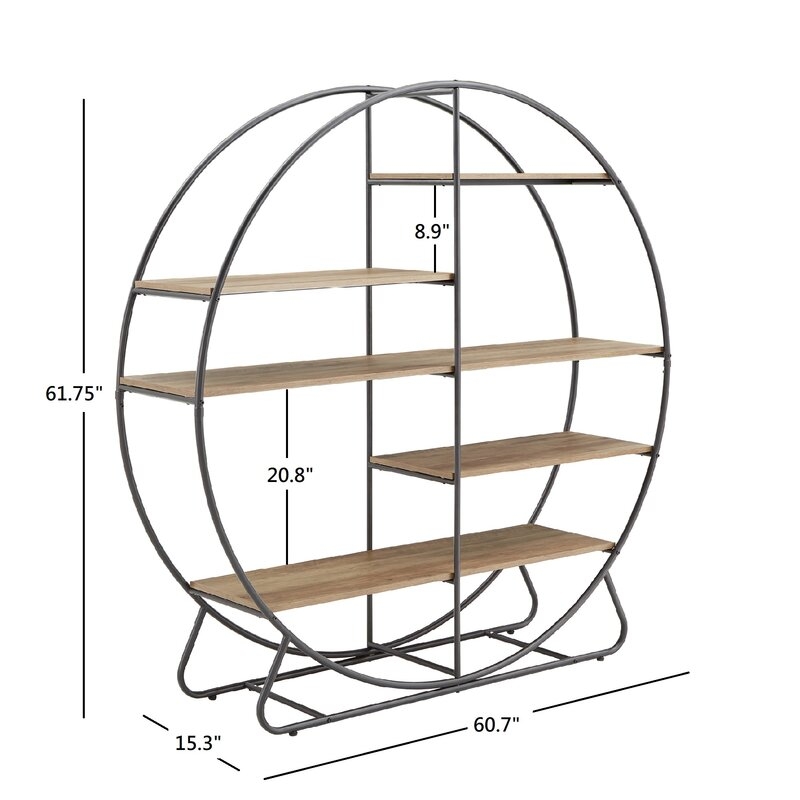 Bulle 61.75'' H x 60.7'' W Steel Etagere Bookcase - Image 1