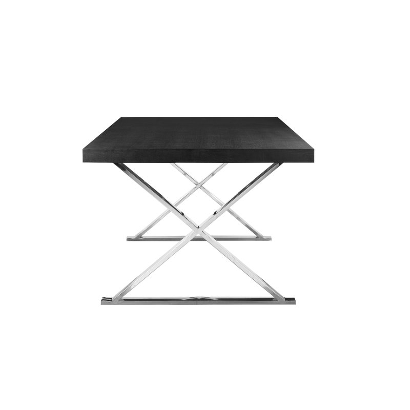 Alexa Dining Table - Black Top Silver Legs - Image 2
