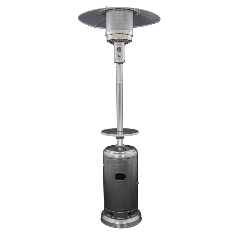 Barnhart 48,000 BTU Propane Patio Heater, Hammered Silver and SS - Image 1