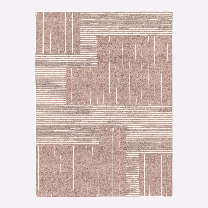 MTO Painted Mixed Stripes Rug, Rosette, 8x10 - Image 0
