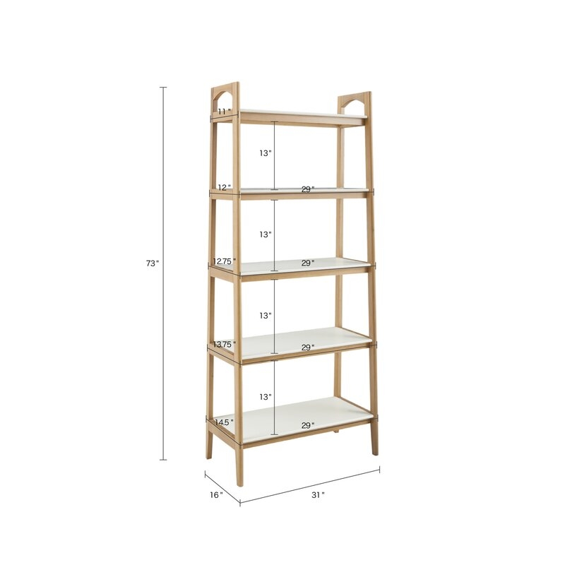 Soho Solid Wood Ladder Bookcase, 31" - Natural - Image 2