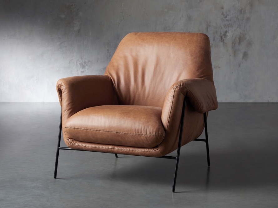 Engles Leather Chair in Brown  Saddlebag Coin - Image 0