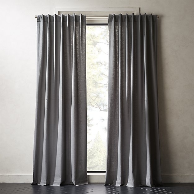"Graphite Grey Basketweave II Curtain Panel 48""x108""" - Image 0